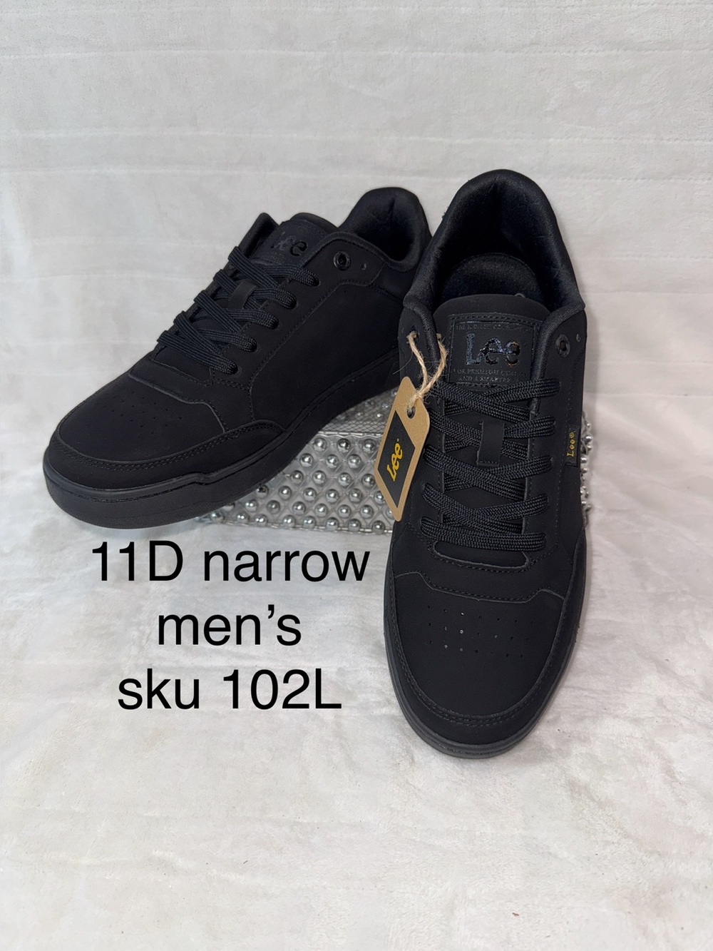 Lee Men 11D Black Low-Top Lace-Up Dress, Casual, Work, Walking, Jogging Sneakers